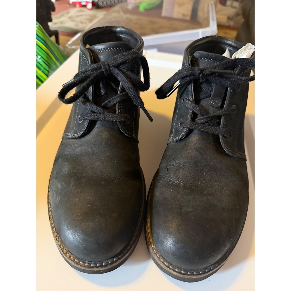 ECCO Mens Track 25 Hydromax Chukka Boots Black Nubuck Leather Ankle Boots 41